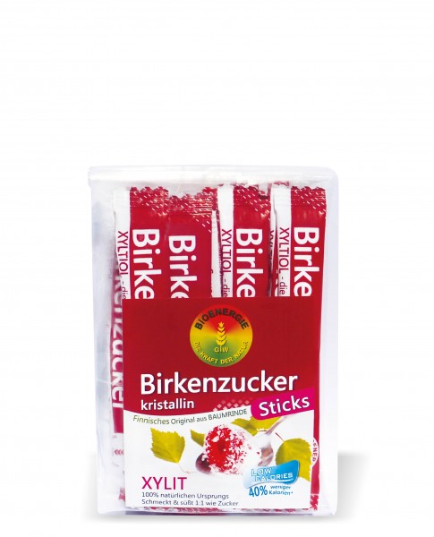 Birkenzucker-Sticks 4g 20 Stk, Xylitol kristallin, aus Finnland